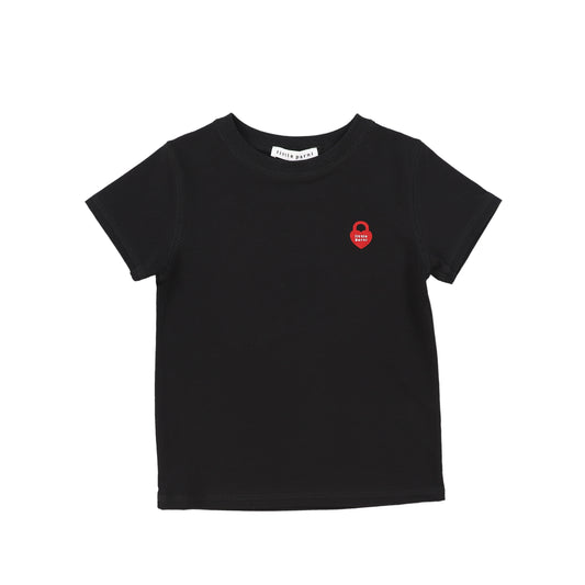 LITTLE PARNI BLACK HEART LOGO SS T-SHIRT