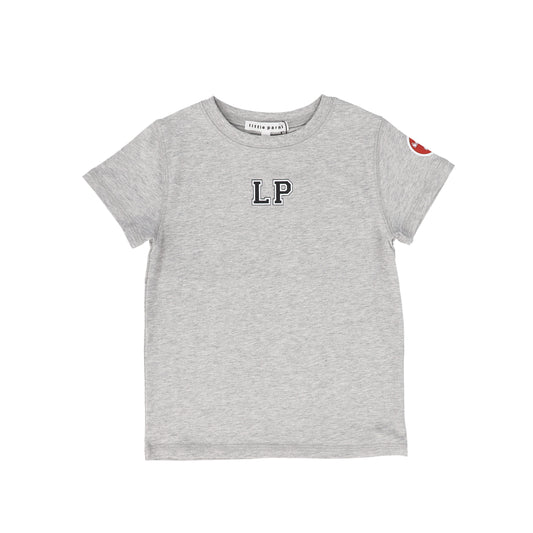 LITTLE PARNI GREY SOLID SS T-SHIRT