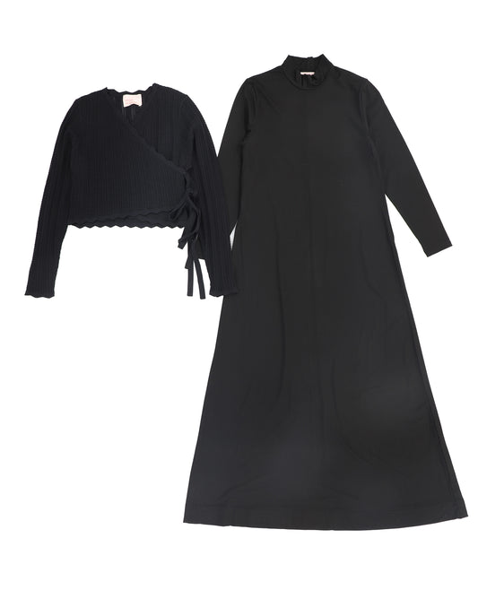 PASHMINI BLACK POINTELLE OVERLAY MAXI DRESS