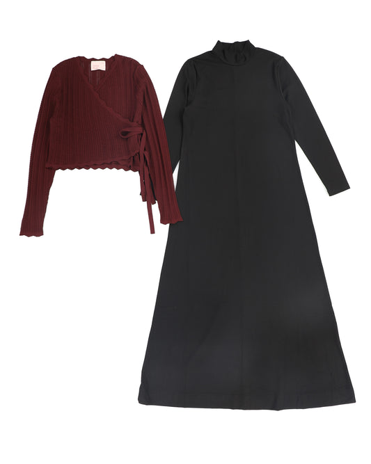 PASHMINI BURGUNDY POINTELLE OVERLAY MAXI DRESS