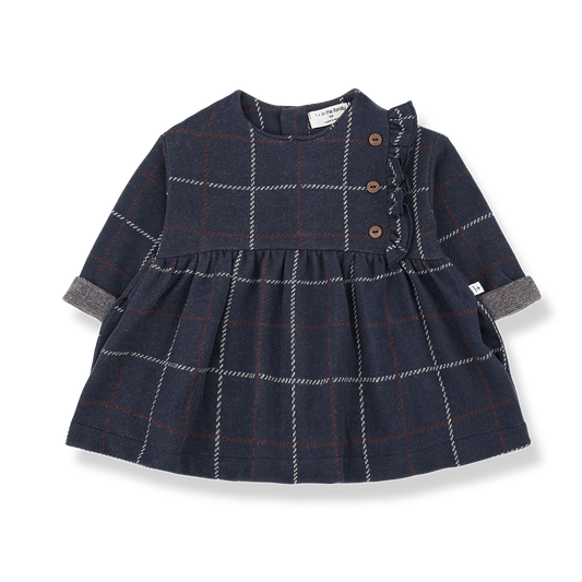 1+ IN THE FAMILY BLUE PLAID FLARE DRESS
