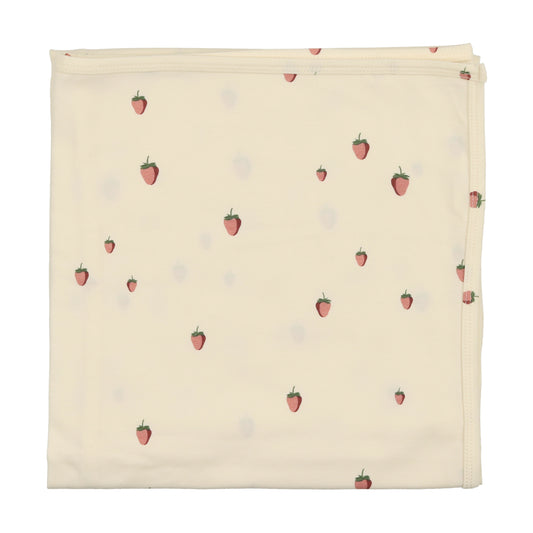 LILETTE IVORY/STRAWBERRY PRINTED FRUIT BLANKET [FINAL SALE]