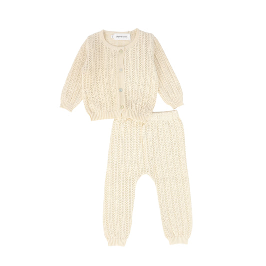 PEQUENO TOCON TAN OPEN KNIT SWEATER SET