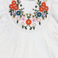 PERNILLE WHITE EMBROIDERED FLORAL TRIM DRESS