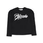 PHILOSOPHY BLACK LOGO PRINT PUFF SLEEVE TEE
