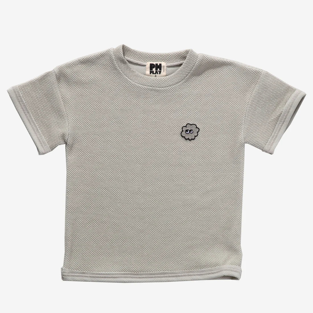 PETITE HAILEY GREY EMBROIDERED PATCH T-SHIRT