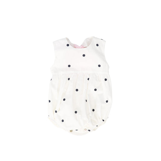 PHI IVORY/BLACK DOTTED BOW ROMPER
