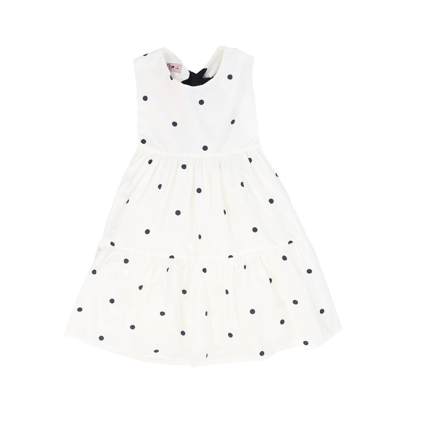 PHI IVORY/BLACK DOTTED BOW DRESS