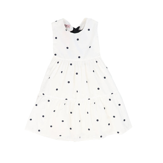 PHI IVORY/BLACK DOTTED BOW DRESS