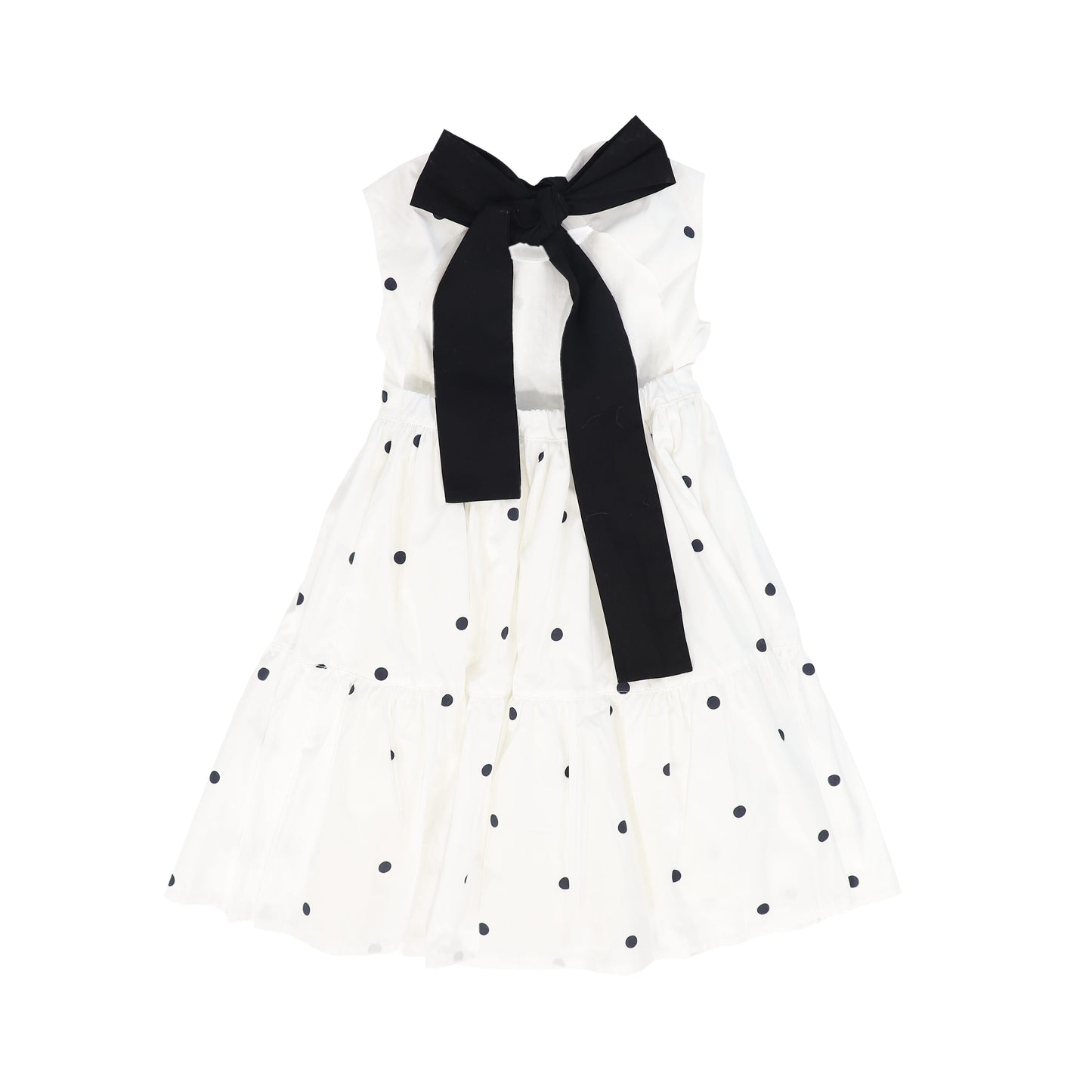 PHI IVORY/BLACK DOTTED BOW DRESS