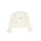 PHILOSOPHY CREAM CHUNKY KNIT RUFFLE TRIM SWEATER [FINAL SALE]