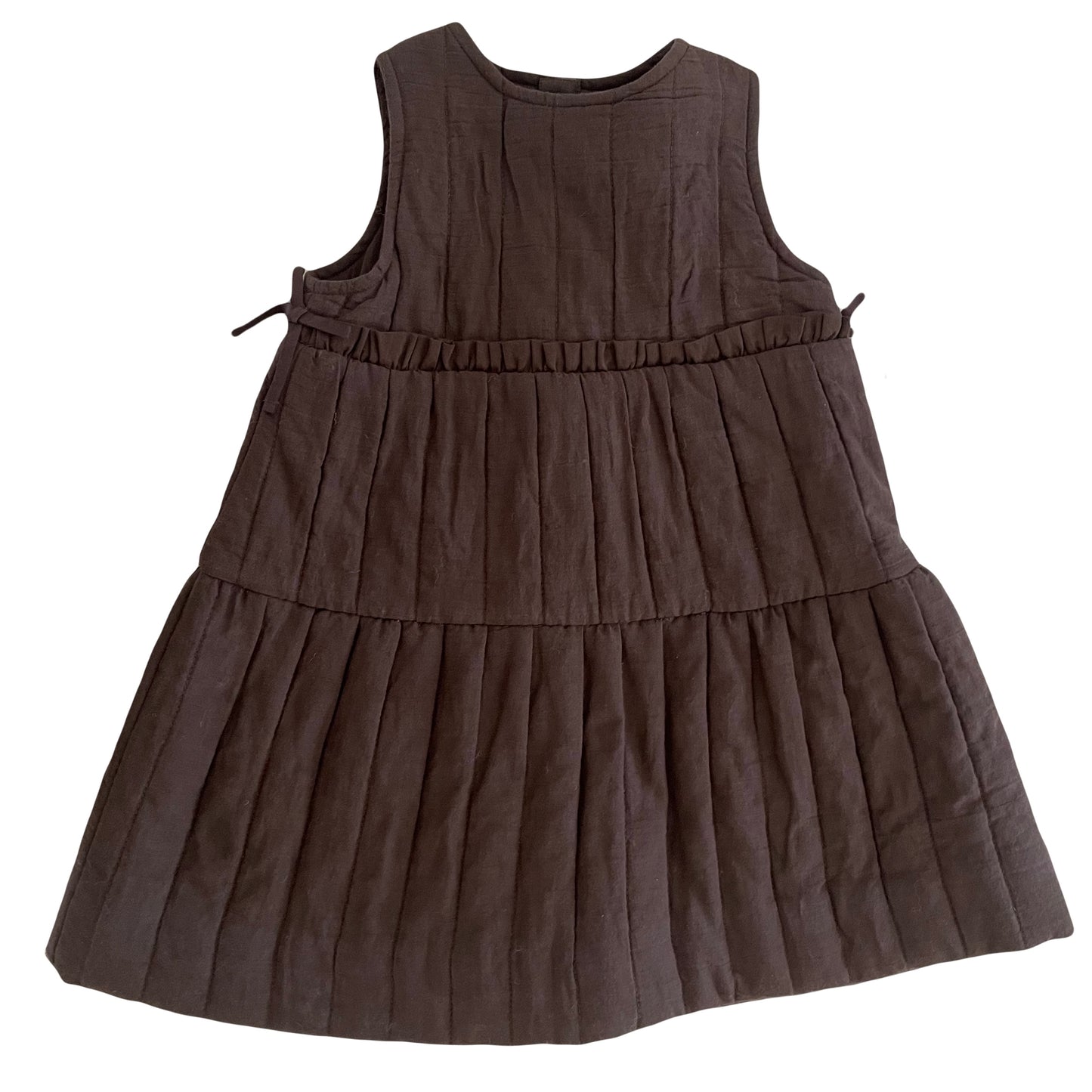 ORANGE DIMANCHE BROWN QUILTED TIERED JUMPER