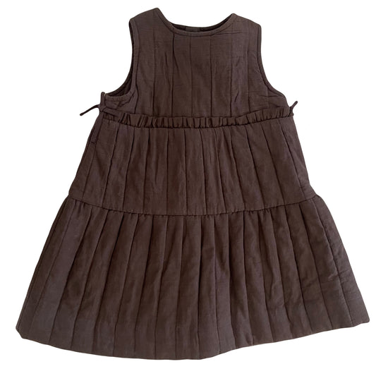 ORANGE DIMANCHE BROWN QUILTED TIERED JUMPER