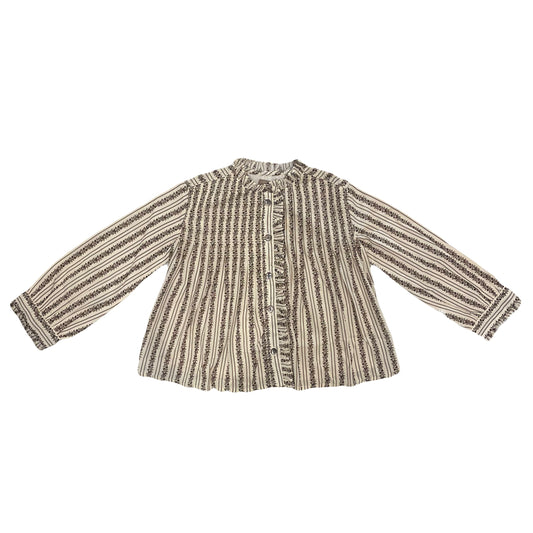 ORANGE DIMANCHE CREAM/BROWN FLORAL BLOUSE