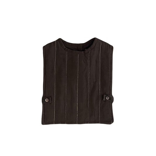 ORANGE DIMANCHE BROWN STITCH QUILTED VEST