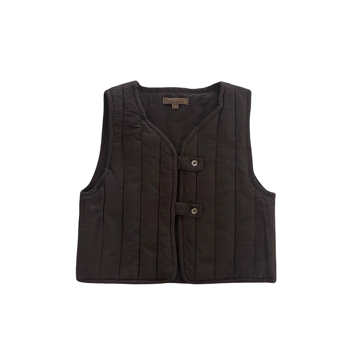 ORANGE DIMANCHE BROWN QUILTED VEST