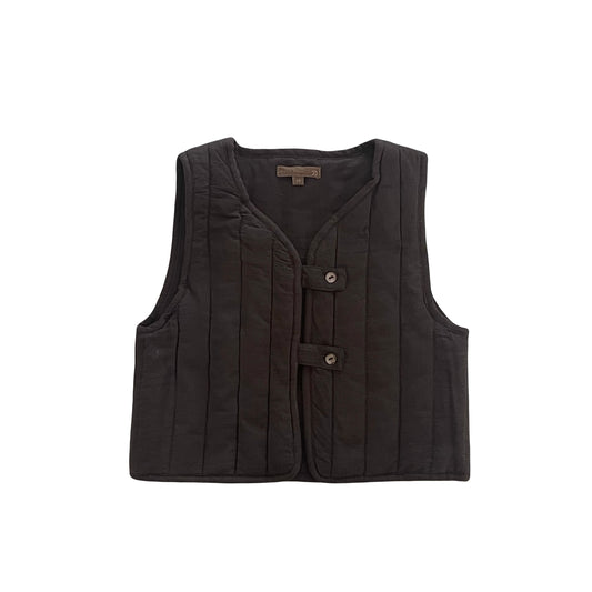 ORANGE DIMANCHE BROWN QUILTED VEST