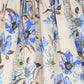 PICCOLA LUDO BIEGE/BLUE FLOWER PRINT SKIRT