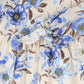 PICCOLA LUDO BIEGE/BLUE FLOWER PRINT DRESS