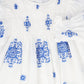 PICCOLA LUDO WHITE/BLUE EMBROIDERED DRESS [FINAL SALE]