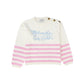 PHILOSOPHY PINK/WHITE STRIPED LOGO SWEATER