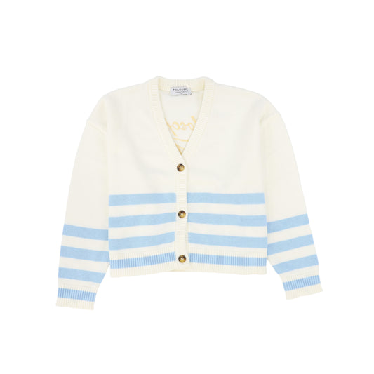 PHILOSOPHY CREAM/BLUE STRIPED CARDIGAN