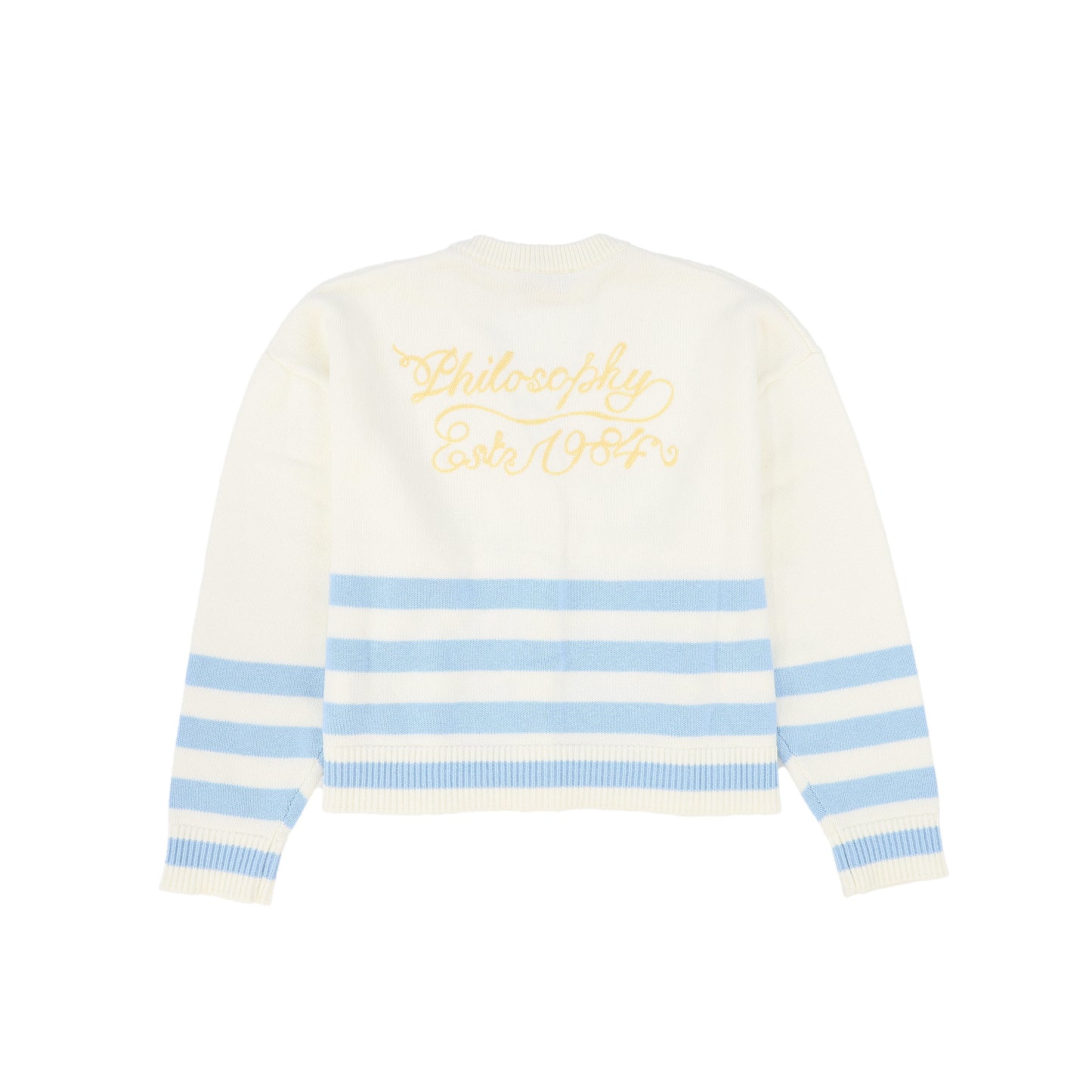 PHILOSOPHY CREAM/BLUE STRIPED CARDIGAN