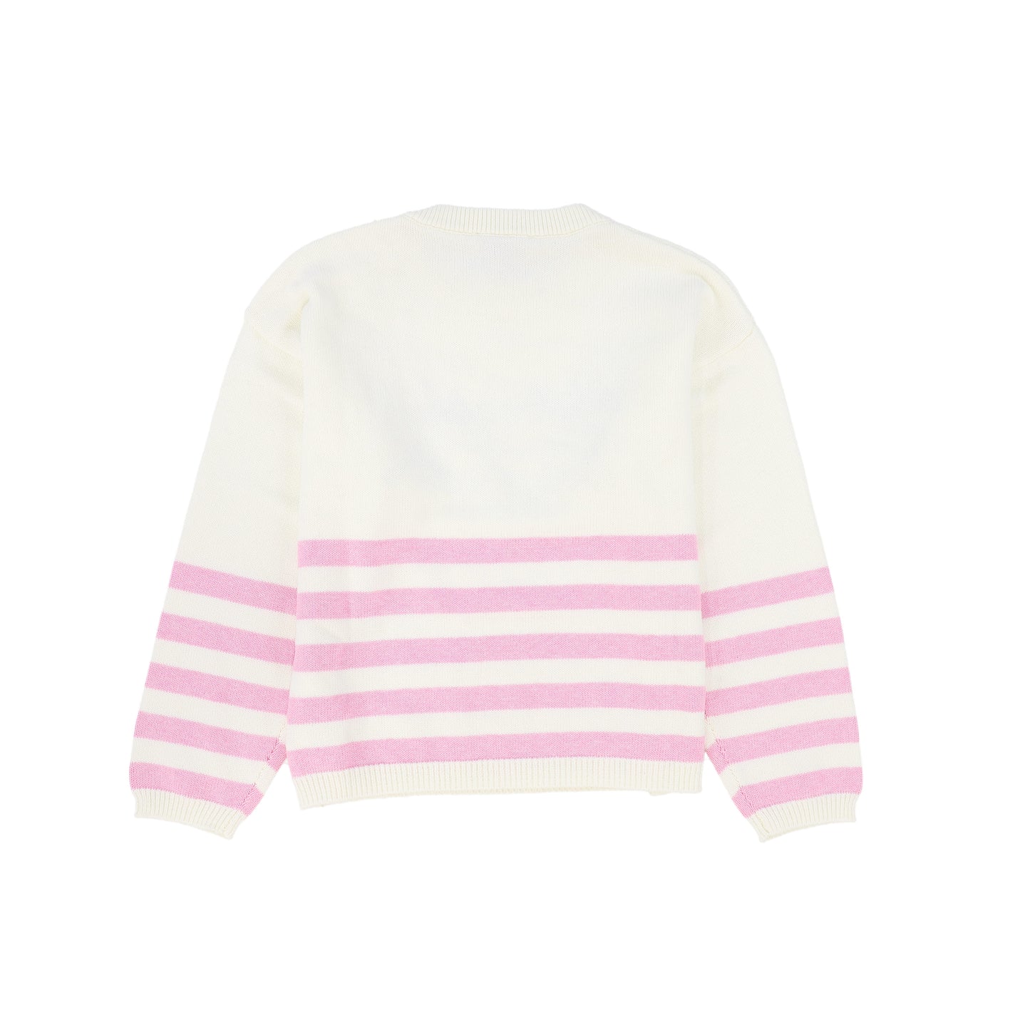 PHILOSOPHY PINK/WHITE STRIPED LOGO SWEATER