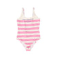 PHILOSOPHY PINK/WHITE STRIPED LOGO SWIMSUIT