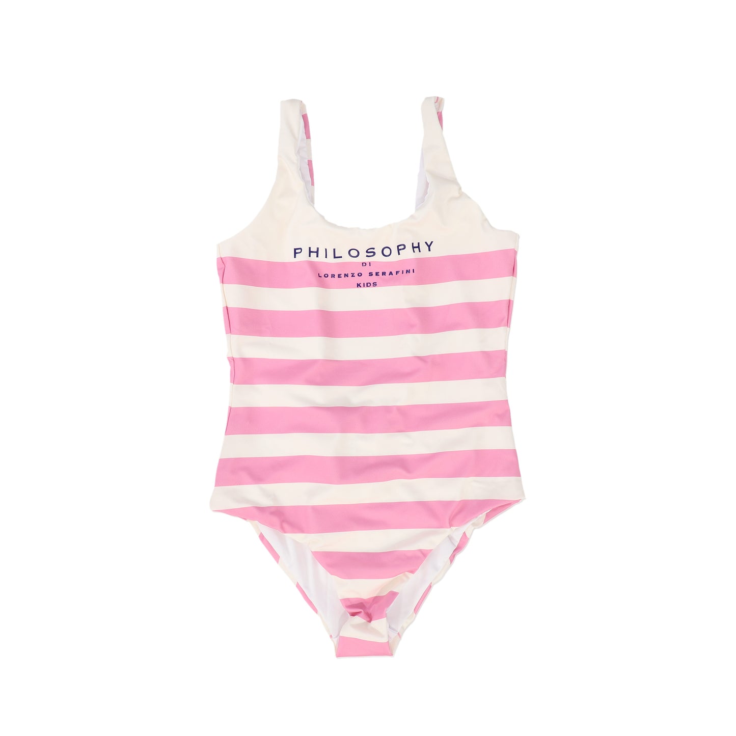 PHILOSOPHY PINK/WHITE STRIPED LOGO SWIMSUIT