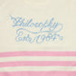 PHILOSOPHY PINK/WHITE STRIPED LOGO SWEATER