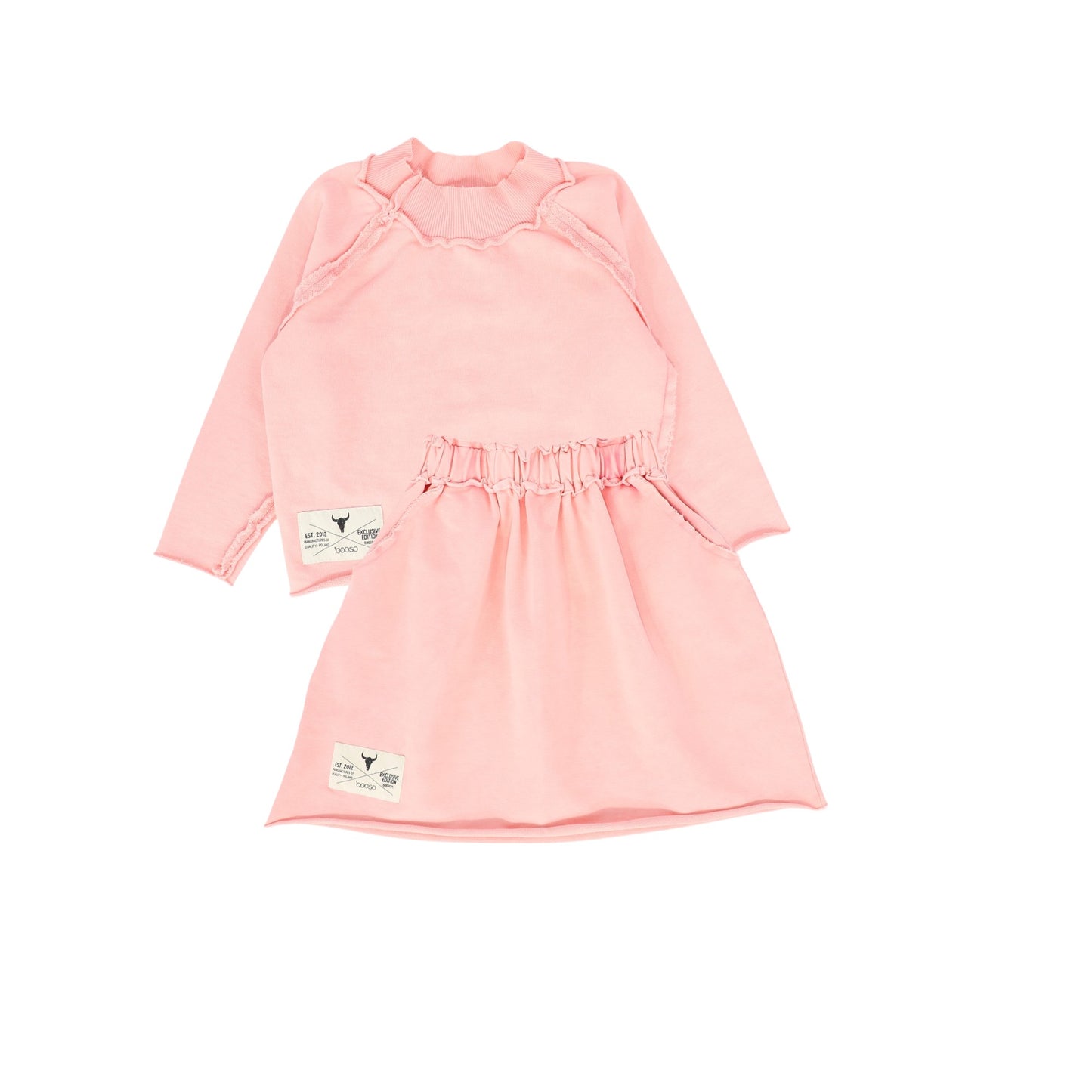 BOOSO PINK FRAYED HEM SET