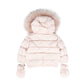 ADD PALE PINK FUR TRIM PUFFER COAT