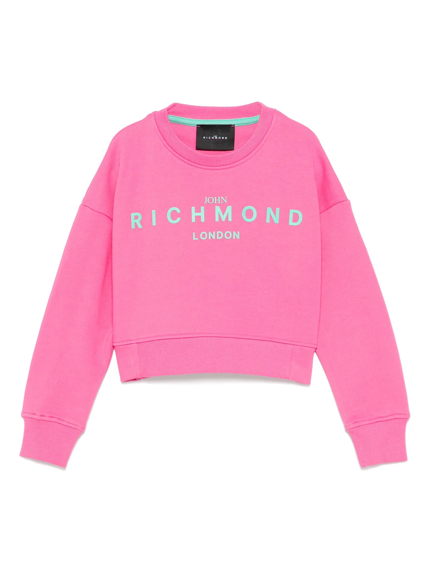 JOHN RICHMOND PINK CROPPED LOGO SWEATSHIRT