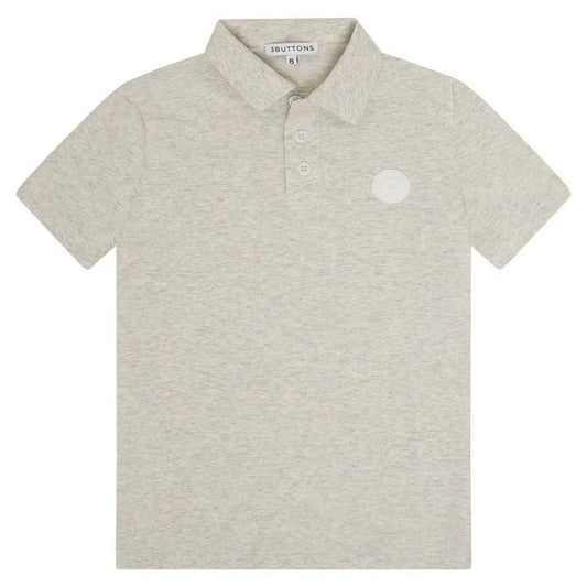 3 BUTTONS HEATHER GREY LOGO POLO