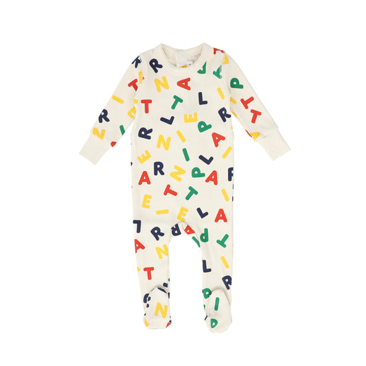 LITTLE PARNI CREAM ALPHABET FOOTIE