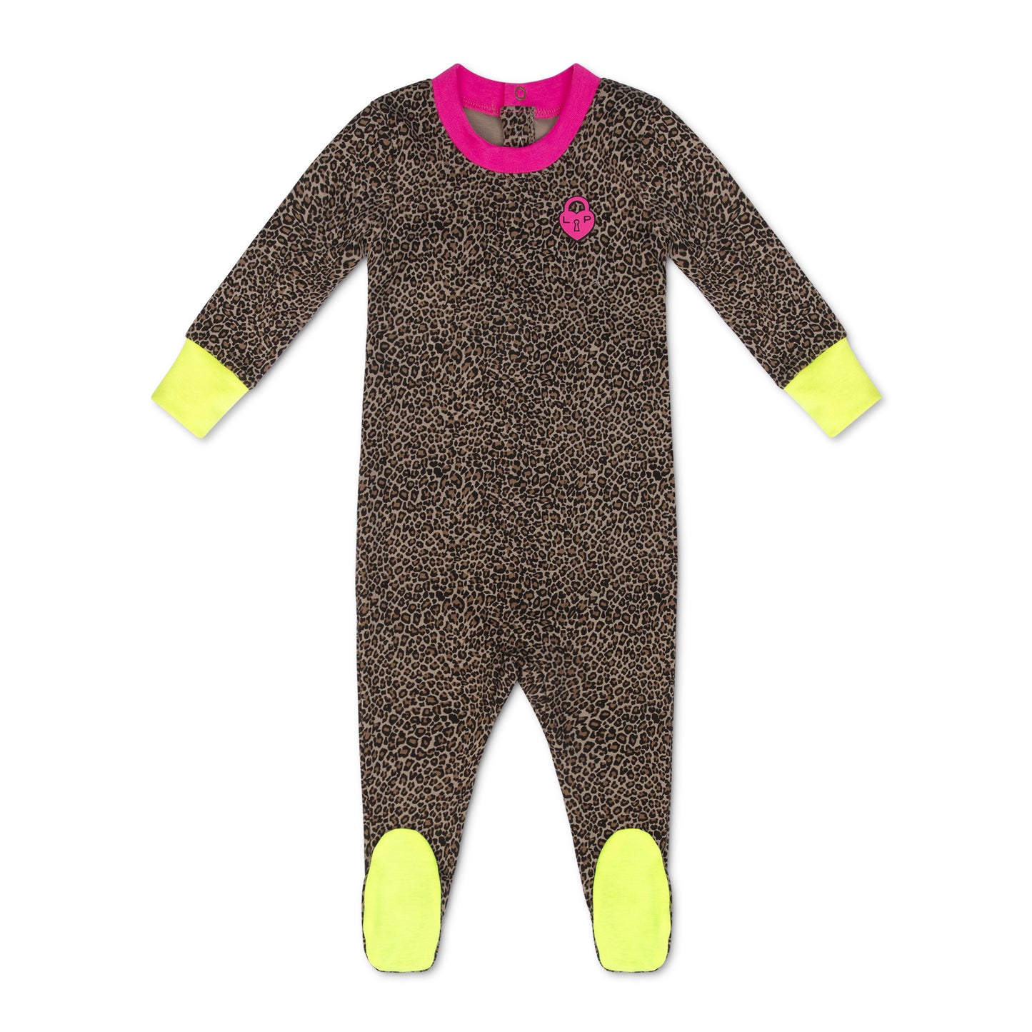 LITTLE PARNI LEOPARD/PINK TRIM FOOTIE