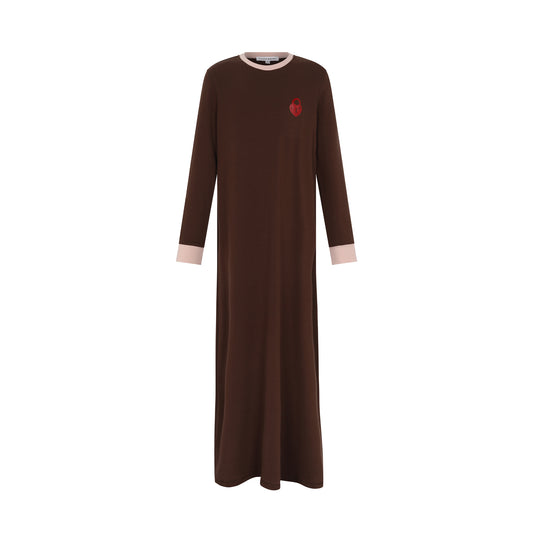 LITTLE PARNI BROWN/PINK NIGHTGOWN