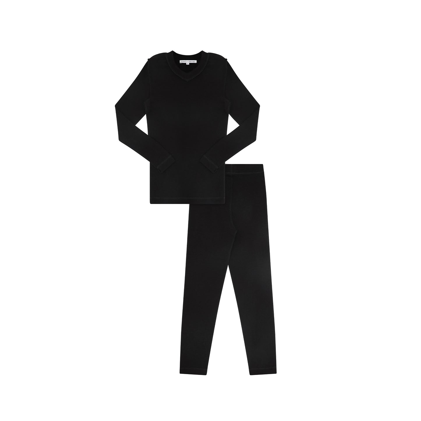 LITTLE PARNI BLACK V NECK PAJAMA SET