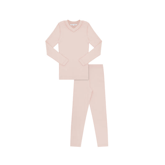 LITTLE PARNI PINK V NECK PAJAMA SET