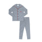 HEVEN CHILD NAVY STRIPED COLLAR PAJAMA SET