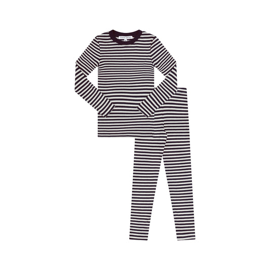 LITTLE PARNI PURPLE/CREAM STRIPED PAJAMAS