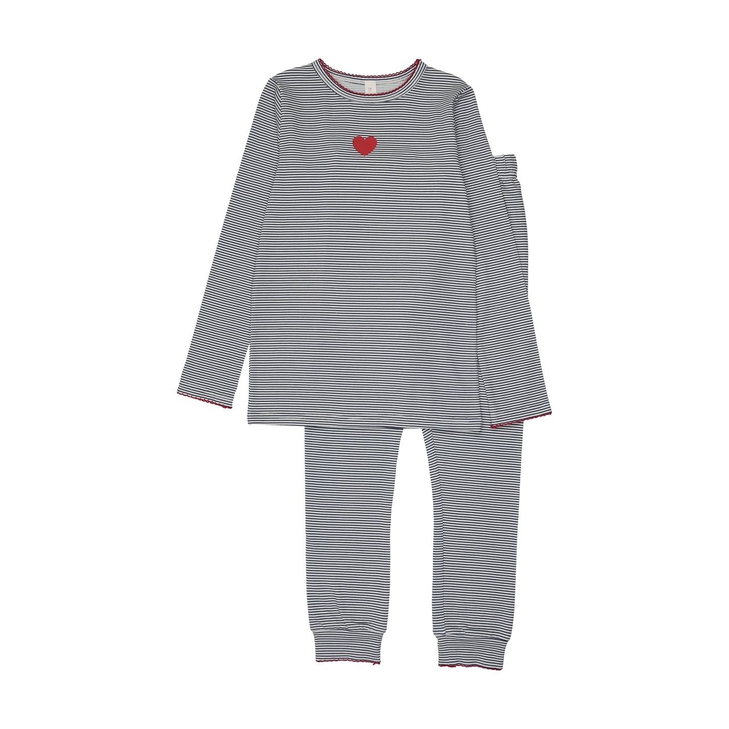 BOPOP NAVY HEART PIN STRIPE PAJAMA SET