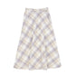 VALENTINA BEIGE PLAID POCKET MAXI SKIRT