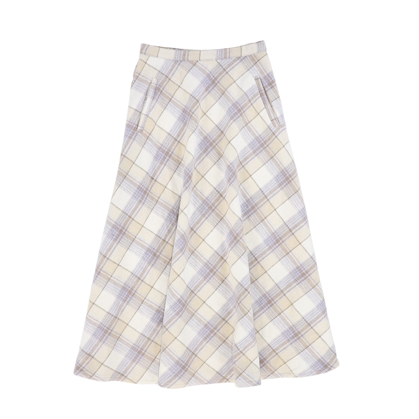 VALENTINA BEIGE PLAID POCKET MAXI SKIRT