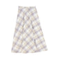 VALENTINA BEIGE PLAID POCKET MAXI SKIRT