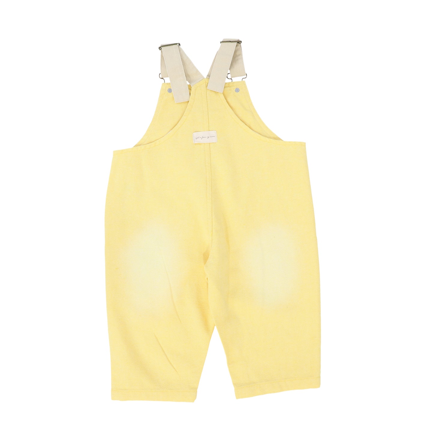 PLEASE MOM KIDS YELLOW DENIM EMBROIDERED OVERALLS