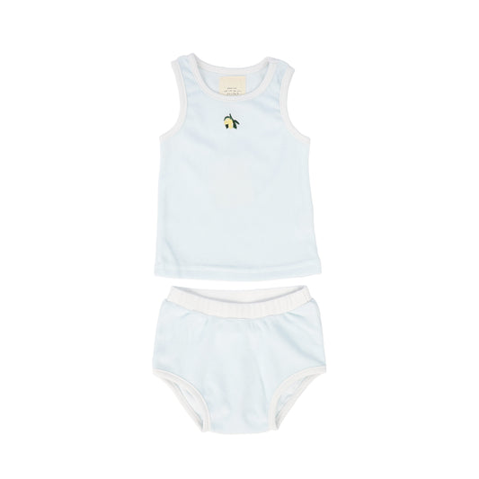 PLEASE MOM KIDS BLUE TERRY LEMON BLOOMER SET