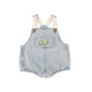 PLEASE MOM KIDS BLUE DENIM WASH EMBROIDERED ROMPER