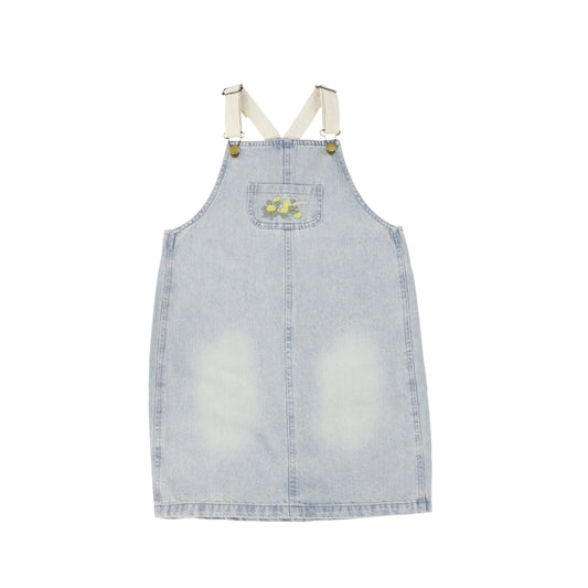 PLEASE MOM KIDS BLUE DENIM WASH EMBROIDERED JUMPER